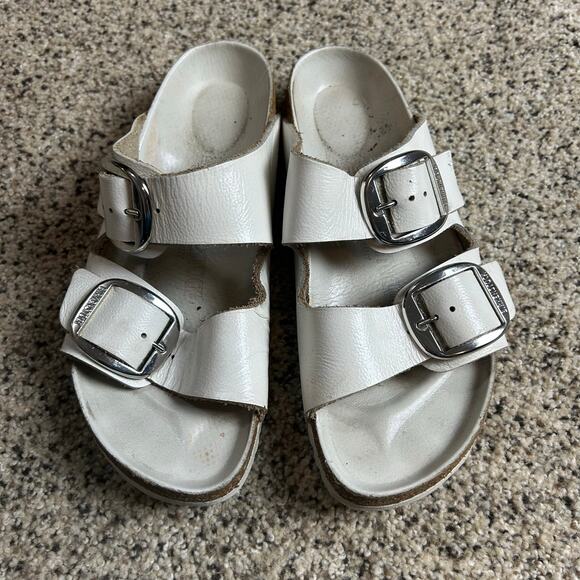 Birkenstock Arizona Big Buckle White Sandals EU 39 Size 8-8.5 - Picture 2 of 6